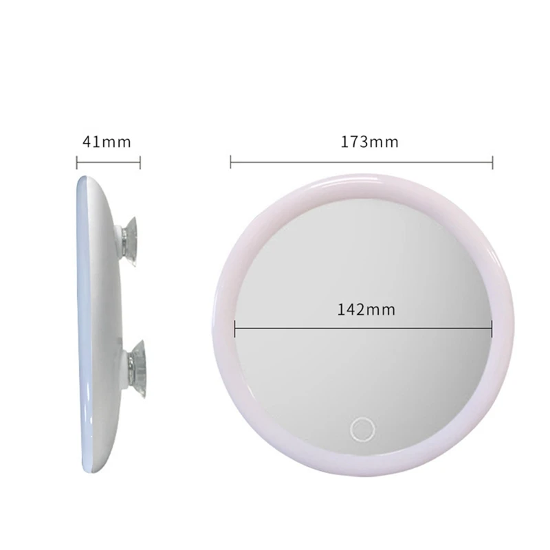1 PCS 10X Magnifying Mirror With Light Makeup Mirror With Lights White ABS For Bathroom, Bedroom, Hotel 6