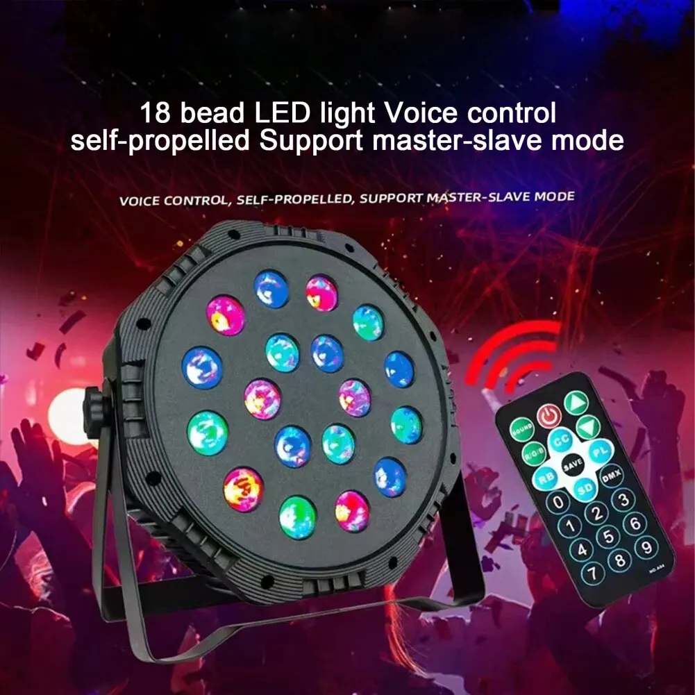 생일 파티 조명용 LED 무대 램프, RGB 전문 무대 조명, 리모컨 8 가지 조명 모드, DMX512, 18 Led