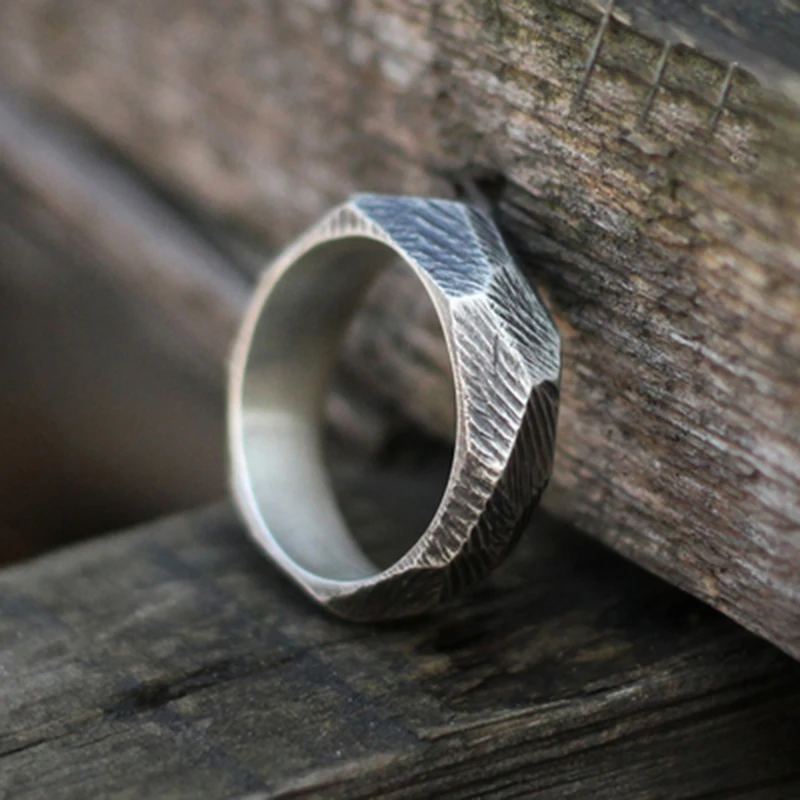 Onlysda Viking Gothic Stainless Steel Geometry Ring Men Wedding Rings Womens Band Jewelry Gift Anel