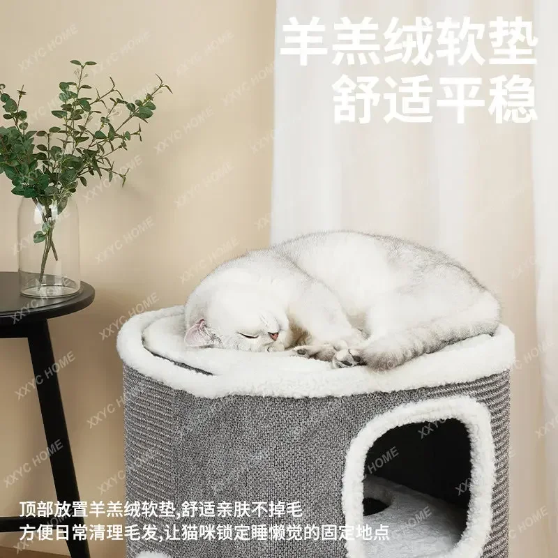 Cat Nest Sisal Bucket Double-Layer Four Seasons Universal Climbing Frame Small Winter Scratching Post Scratching