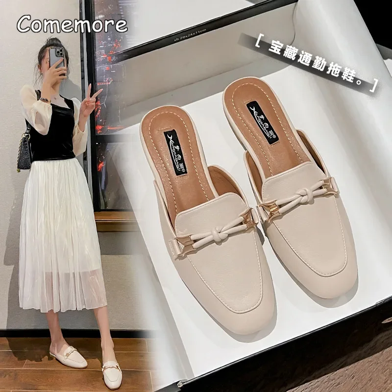 Comemore-Zapatillas cómodas y elegantes para mujer, chanclas planas para uso exterior, 2023