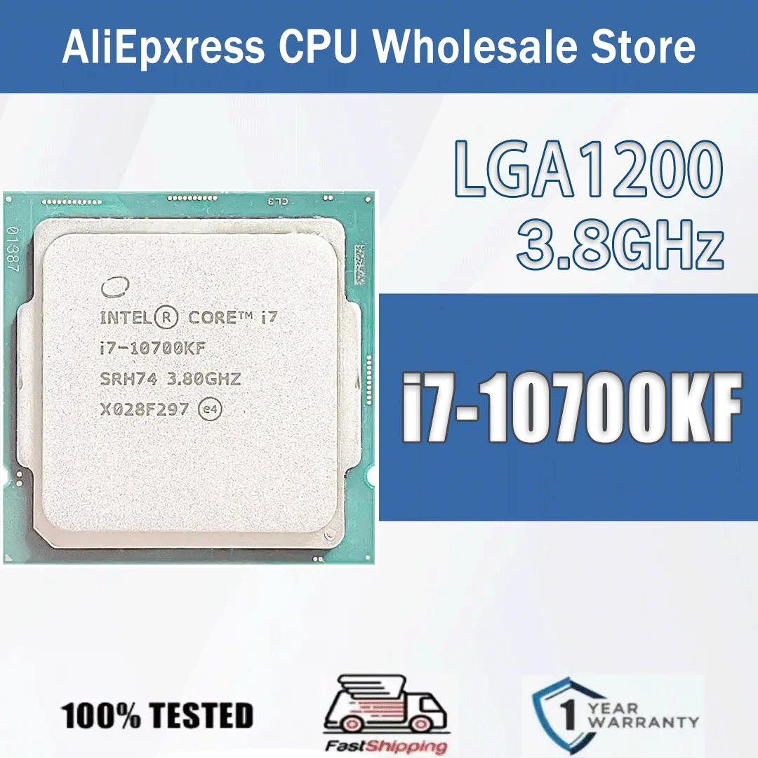 מעבד Intel Core i7-10700KF 8 ליבות 16 תהליכים 3.8GHz 125W 16MB מטמון 14nm Comet Lake-S DDR4-2933 MHz SRH38 LGA 1200