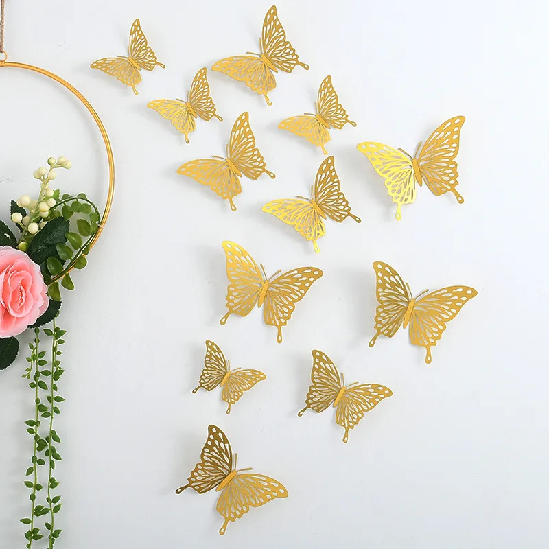 

12 Pieces of 3D Butterfly Wall Stickers Beautiful Butterfly Living Room Wall Decals Home Decoration Wall Diy Stickers Wholesale