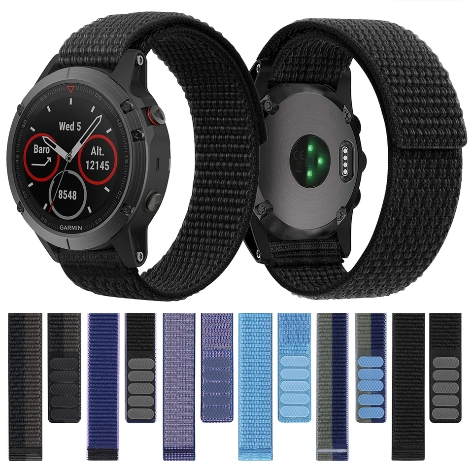 Durable Nylon Strap Watchband with Hook and Loop Closure