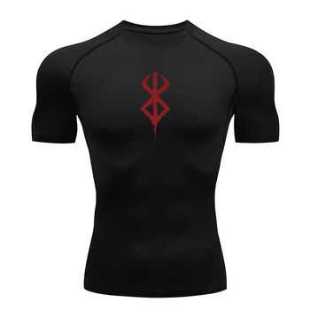 Maglietta a compressione da uomo Anime Fitness Sport Corsa Magliette da palestra attillate Allenamento atletico Top ad asciugatura rapida Tee Summer