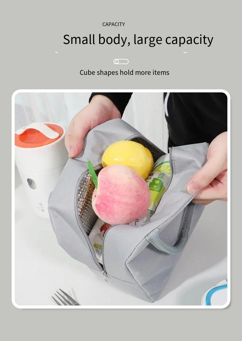 Kinder-Lunch beutel einfarbig Wärmedämmung mit großer Kapazität für Outdoor-Picknick-Aufbewahrung tasche für Lebensmittel – Detail 8