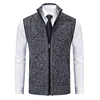 #4869 Autumn Winter Knitwear Sweater Vest Men Zipper Stand Collar Solid Color Outerwear Knitted Vest Man Cardigan Waistcoat Warm 3