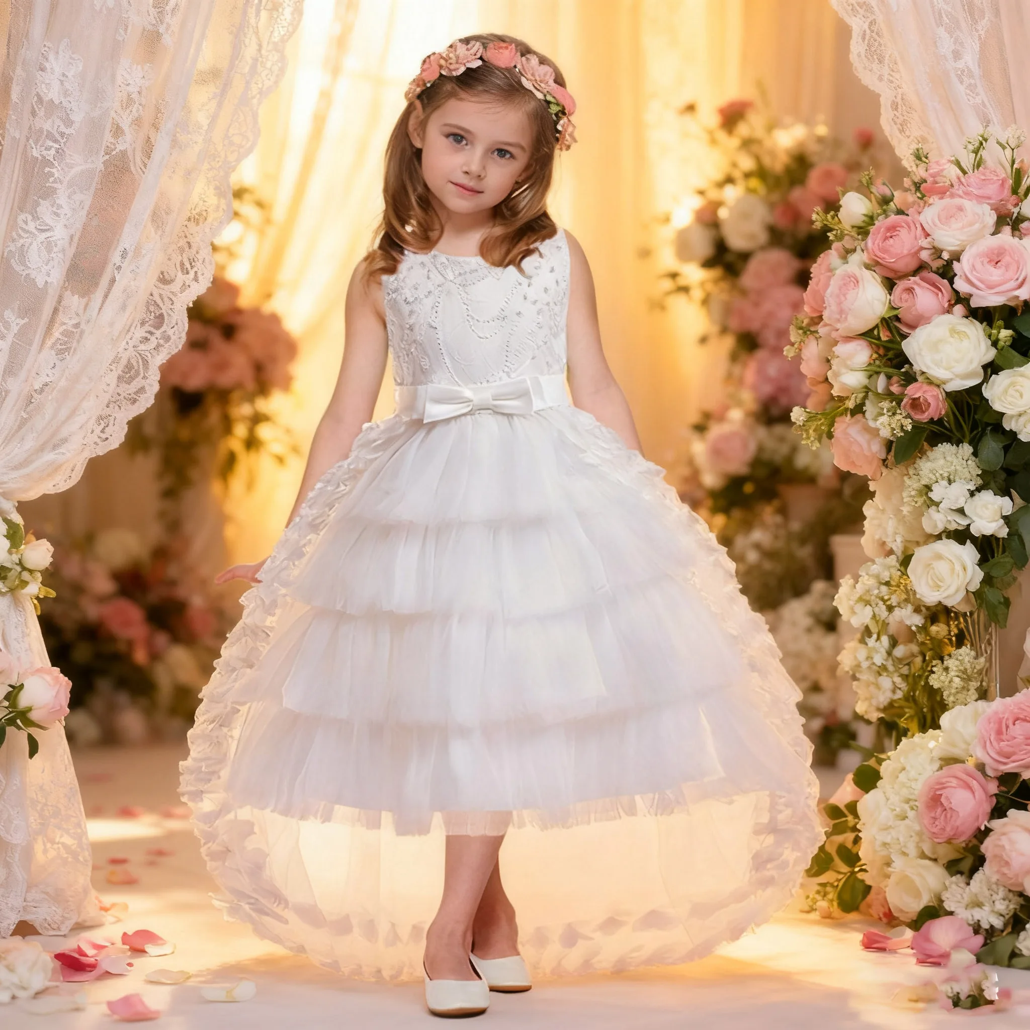 elegant dress for girls Wedding Party Dresses for Girls Bridesmaid Dress Formal Long Gown Tailing Gala Birthday Pageant Prom Go