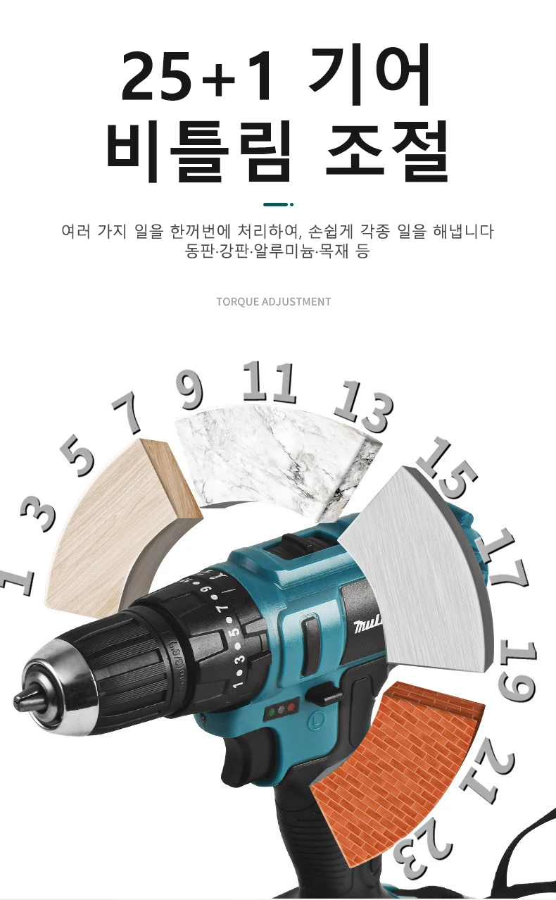 3 in 1 브러시드 무선 전기 임팩트 드릴 세트, 10mm 전기 스크루 드라이버, Dewelt 배터리 드릴용 가정용 전동 공구