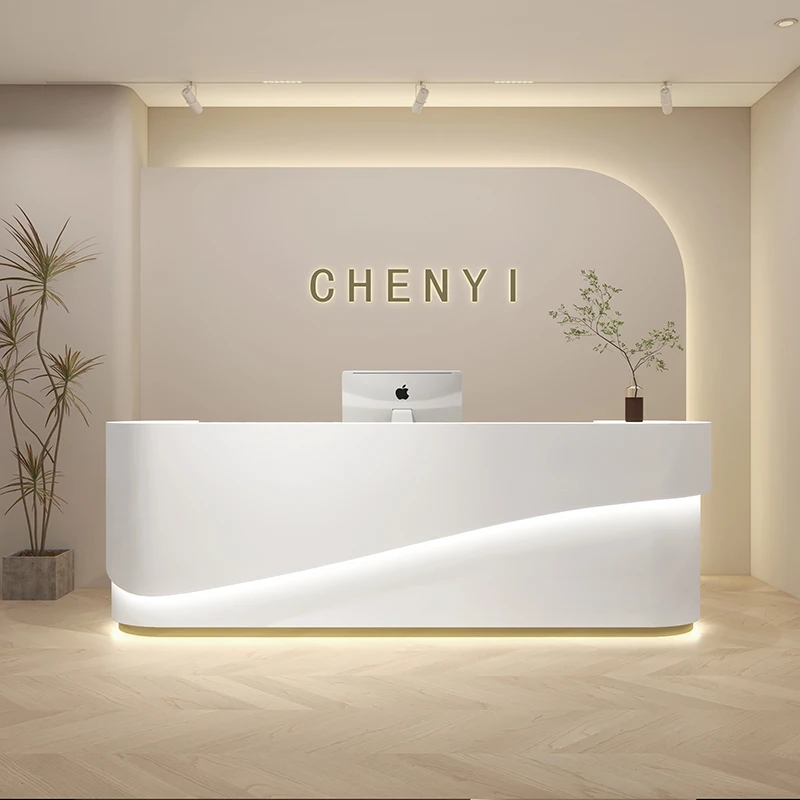 Bancone Reception Caffè Checkout Podi Office Service Desk Luxury Vanity Gaming Super Markt Cassier Mobili Moderni