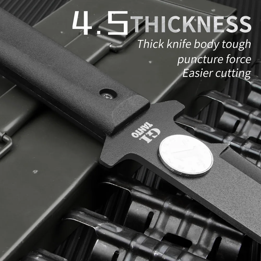 Arao DuoClang Cold Tanto Fixed Blade Knife Kydex Sheath 7CR13MOV Steel Blade Hunting Army Tactical Knife Survival Tool 5
