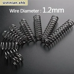Customizable 10 - Piece Spring Steel Compression Spring Set, 1.2mm Wire Diameter, Various Outer Diameters and Lengths - 40mm