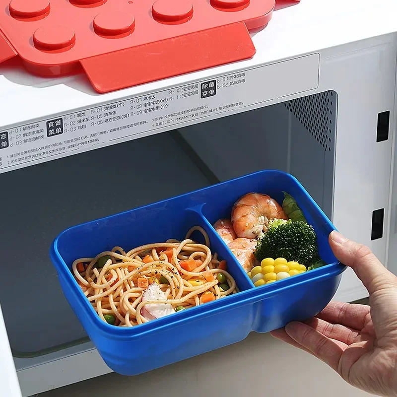 Lunch Box DIY Building Block Portable Modular for Children Student Outdoor Picnic Bento Food Storage Container Fruit Salad Box - 4