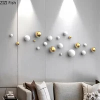 Simplicity Metal Ball Wall Hanging Ornaments Stainless Steel Spherical Crafts Aesthetic Room Decor Backdrop Display Pendants 1