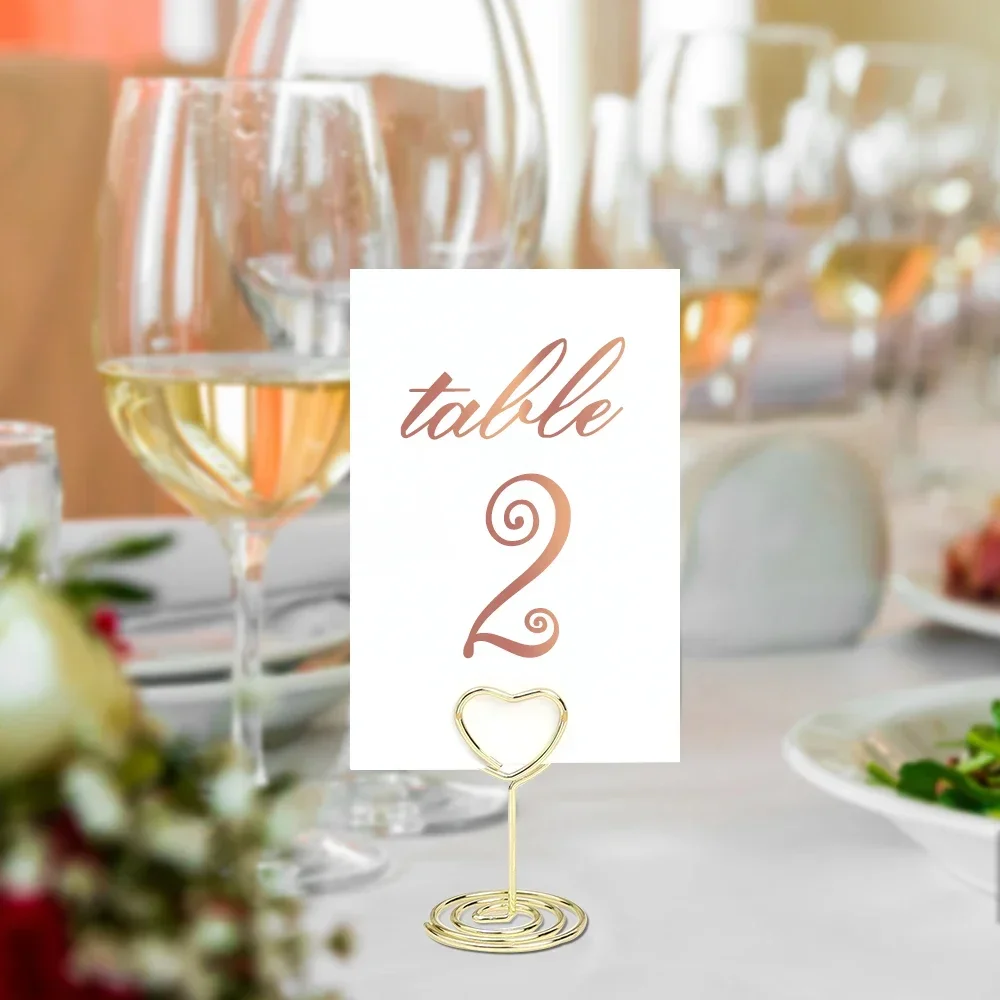 50 Segnaposto Metallo A Cuore - Porta Card Per Matrimoni E Feste (Oro) - Foto 9