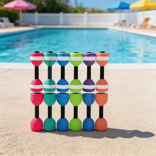 2Pcs Water Sports Dumbbells 27x9cm EVA Portable Floating Water Dumbbell For Water Aerobics Fitness Training Equipment Parts