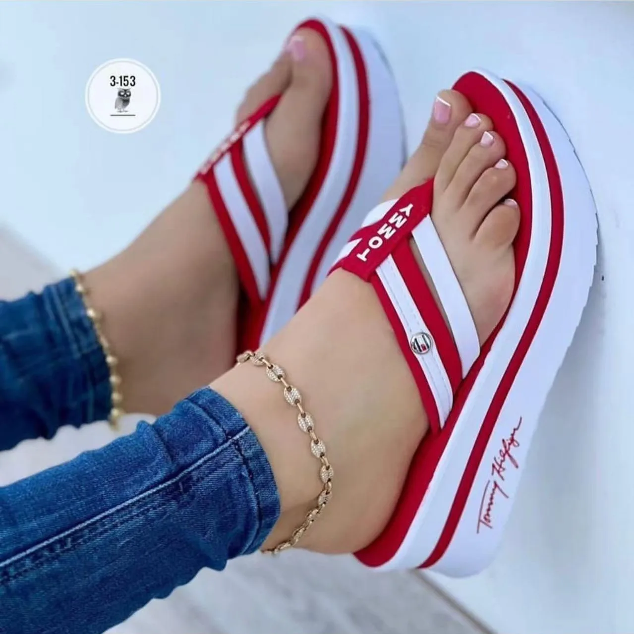Summer New 2024 Women's Slippers Fashion Slip-On Flip Flops Designer Brand Wedge Sandals Ladies Platform Shoes Zapatos De Mujer