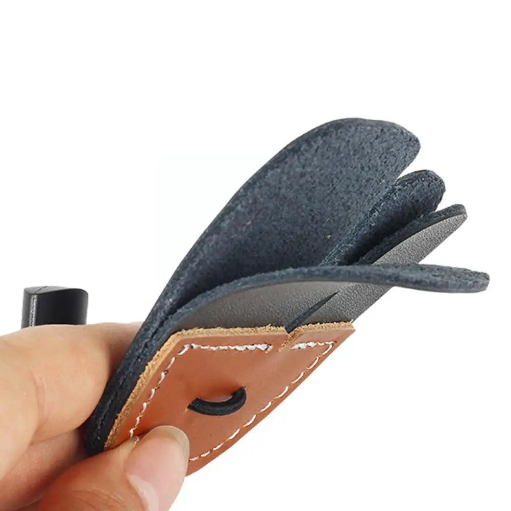 Archery Finger Tab Protector Thick Leather Bow Arrows Protective Equipment Gear Guard Pad