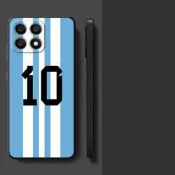 Black Soft Phone Case with Football Star Digital Art Design - Honor 8X (Mix01)