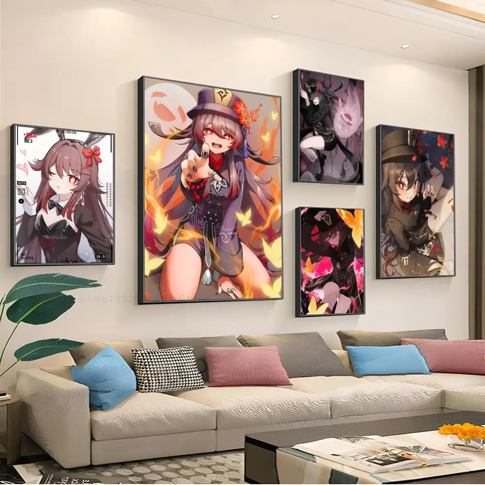 

Genshin Impact Hutao Poster Paper Print Home Living Room Bedroom Entrance Bar Restaurant Cafe Art Painting Decoration