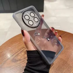 Enhanced Lens Protection Silicone Phone Case - Full Camera Coverage - Soft & Stylish Mobile Cover - Perfect for Mate 50E (Transparent Black)