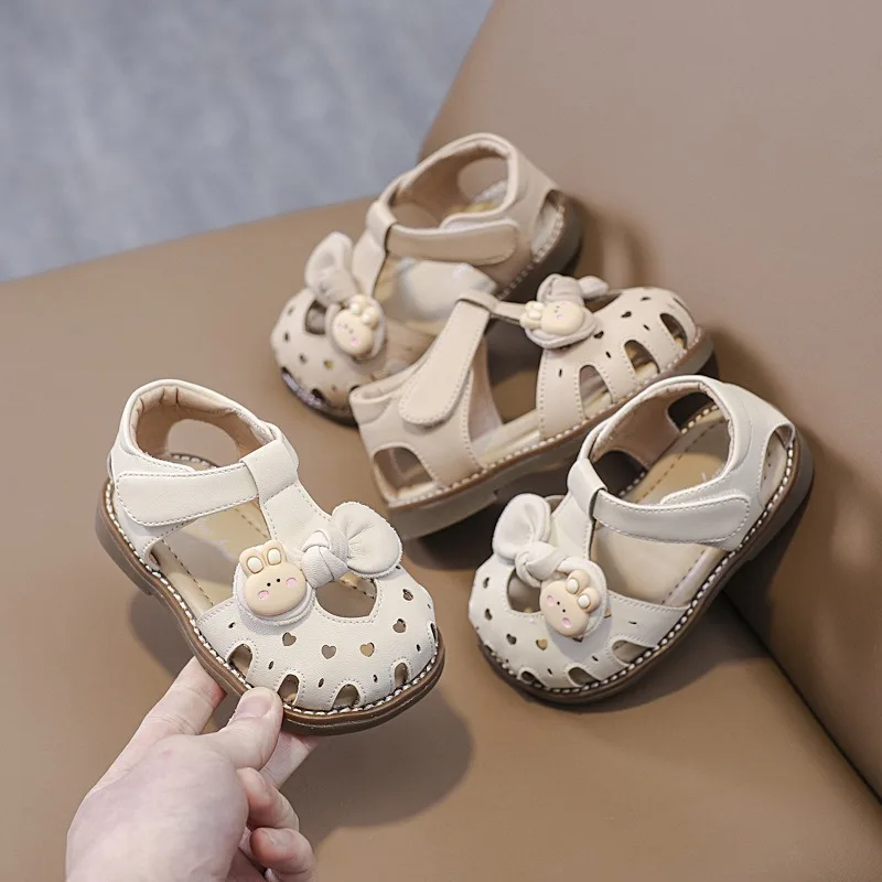 

Summer Baby Girls Sandals Children Bow Cutout Love Princess Shoes Cartoon Soft Sole Kids Beach Sandals Lightweight Infant Shoes