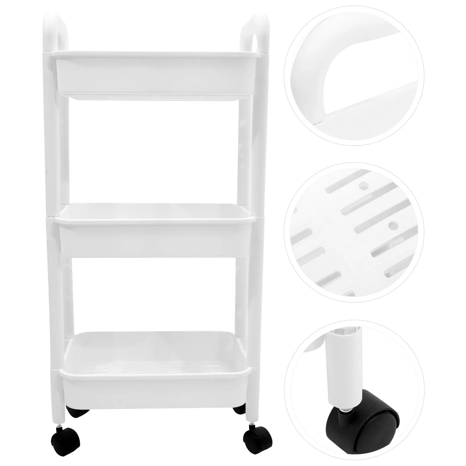 Multi-Tier Rolling Utility Storage Movable Bookshelf Cart For Home with Handle Multi-Functional Storage Trolley Shelf