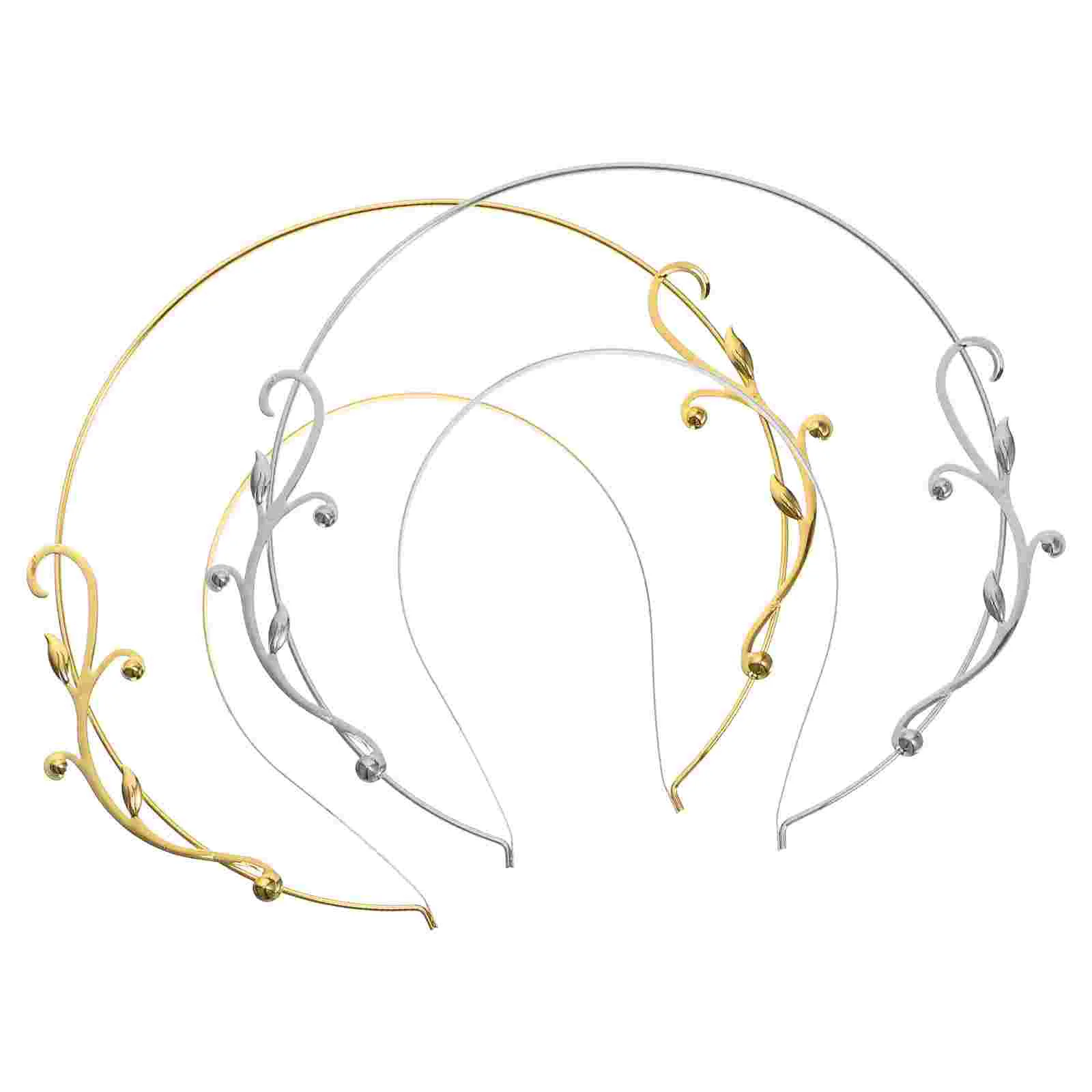 

2 Pcs Delicate Hair Crowns Alloy Hair Ties Headband Head Jewelry