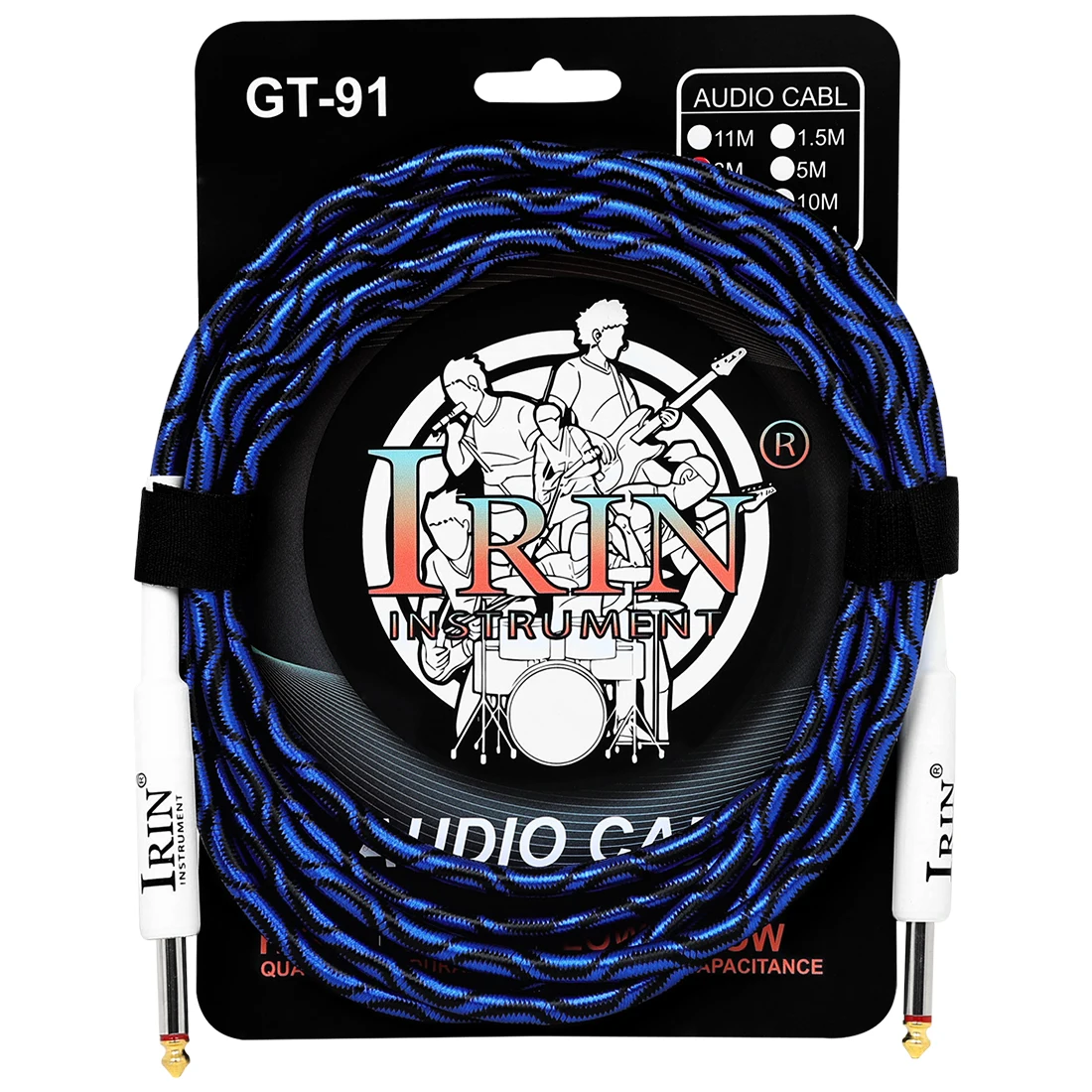IRIN Braided Noise Reduction Guitar Cable with Double Straight Head Connector