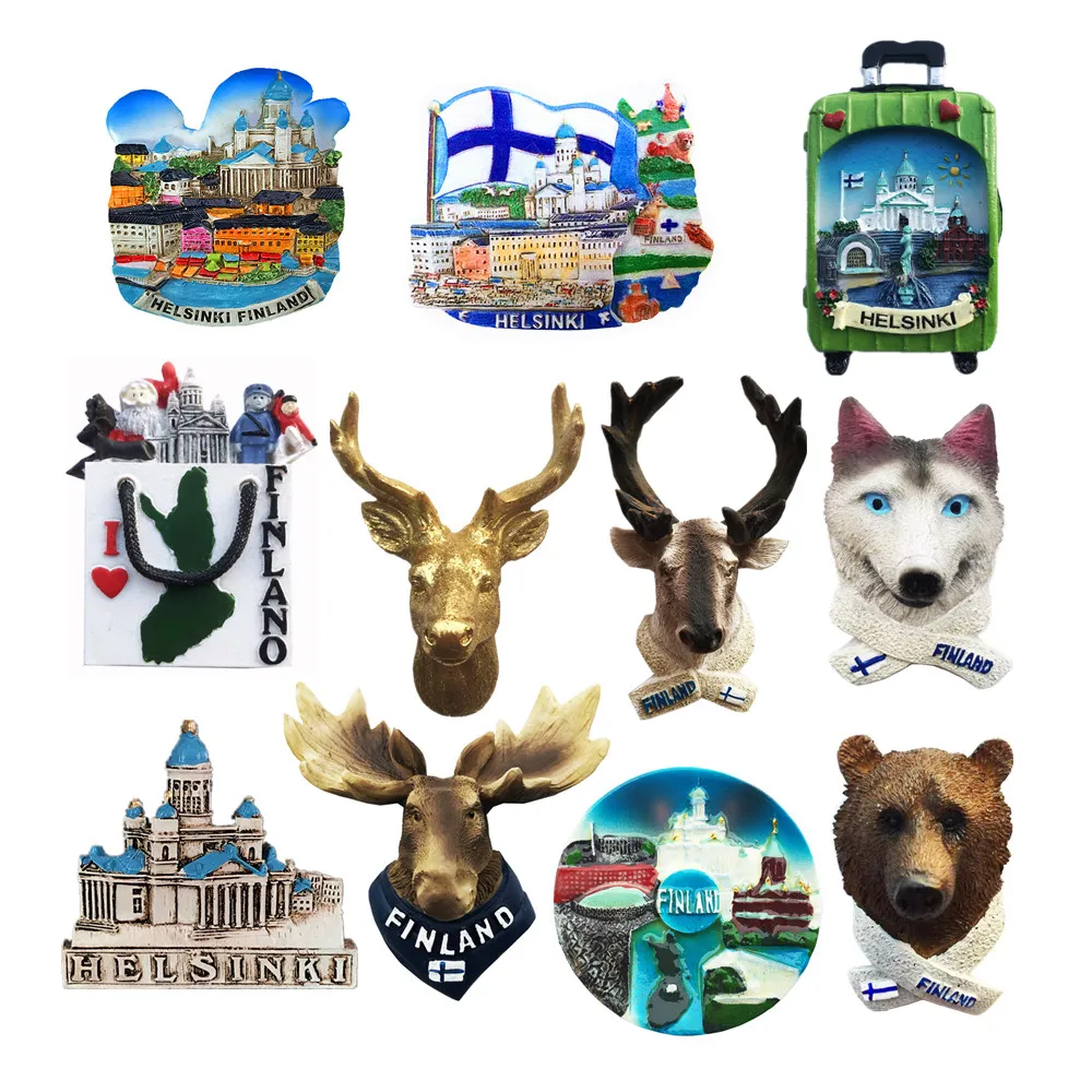 Europe Finland 3D Fridge Magnets Tourism Souvenir Refrigerator Magnets Sticker Collection Handicraft Decoration Articles