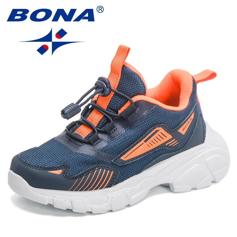 

BONA 2022 New Designers Brand Casual Shoes Children Fashion Comfortable Shoes For Girls Breathable Mesh Light Soft Sneakers Boys