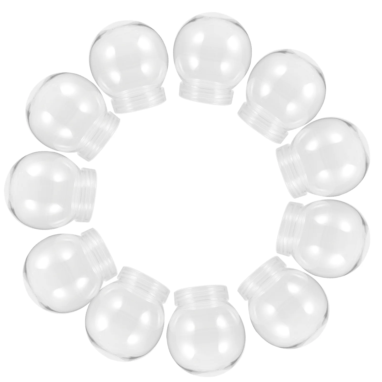 

10 Pcs DIY Transparent Plastic Water Ball Snowball with Screw Cap 10pcs (300ml Cap) Globes Spherical Supplies Clear