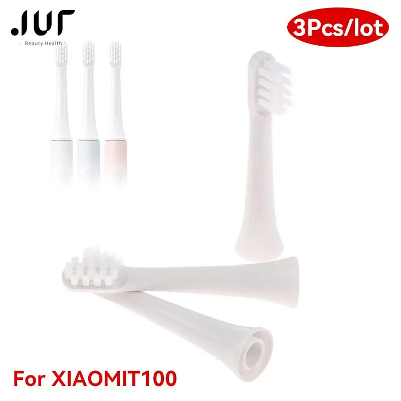 3Pcs Sonic Electric Toothbrush For XIAOMI T100 Whitening Soft Vacuum DuPont Replacment Heads Clean Bristle Brush Nozzles Head replacement brush heads for xiaomi mijia t100 sonic electric toothbrush head soft bristle nozzles