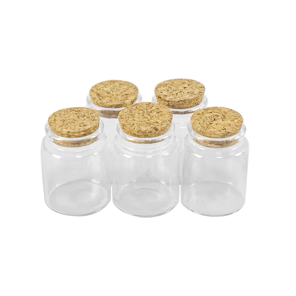 

12 Pieces 60ml 47*60mm Glass Bottles with Cork Stopper Spice Bottles Pill Container Candy Jars Vials DIY Craft for Wedding Gift