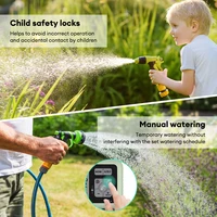 Yieryi 3 Outlet Watering Timer Rain Delay Garden Irrigator Timer Auto & Manual Drip Watering Sprinkler Water Valve for Outdoor 3