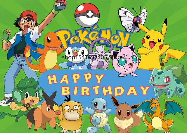 Fundo de festa Pokémon para crianças Foto de fundo personalizada Pikachu  dos desenhos animados Decoração de festa de aniversário Fundo de vinil  Adereços de estúdio - AliExpress