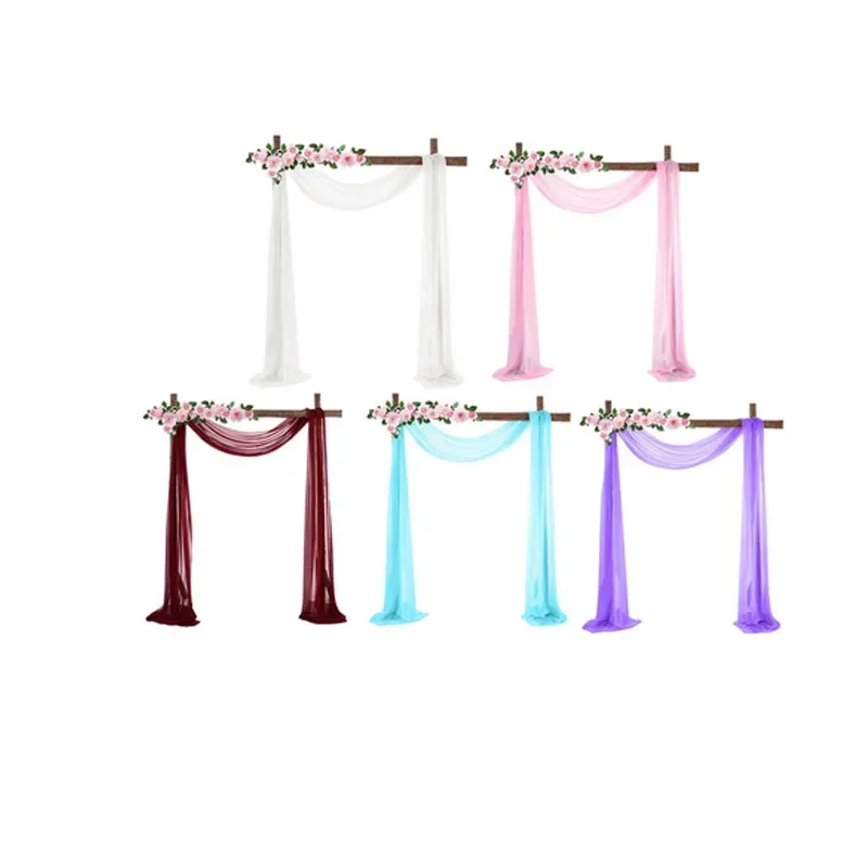 2pc Wedding Arch Drape Chiffon Fabric Draping Curtain Drapery Birthday Party Supplies Ceremony Reception Hanging Wall Decoration