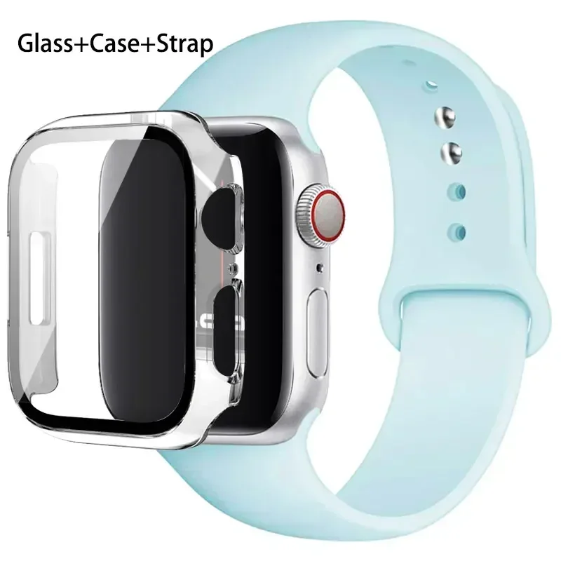 Premium Silicone Watchband Set with Glass Protector & Strap