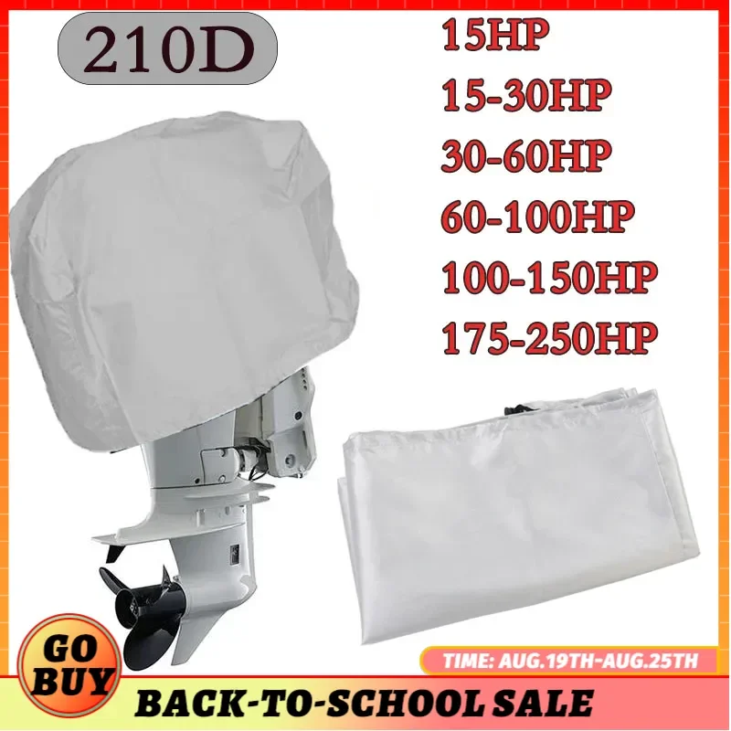 210D 15-250HP Waterproof Yacht Half Outboard Motor Engine Boat Cover Anti UV Dustproof Cover Marine Engine Protector Canvas boat engine cover