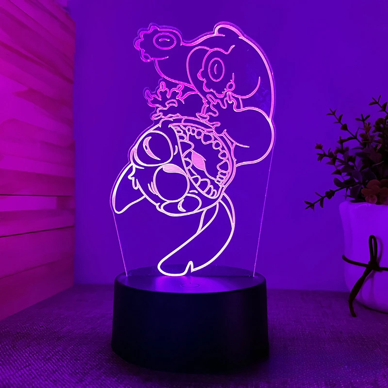 thumbnail image 1 of Disney STITCH & LILO 3D Led Night Light figura de dibujos animados Stitch niños, decoración de la habitación de la cama, lámpara de Anime 3d, regalo de cumpleaños y Navidad para niños, 1 of 5