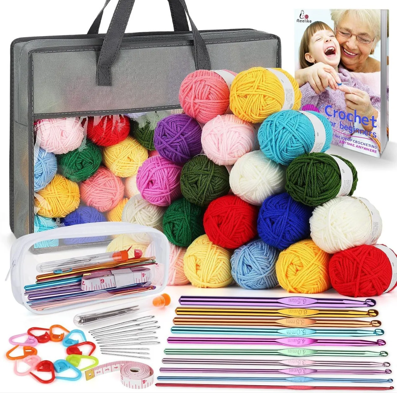 

Customized Two Crochet Set Kit with Crochet models, Yarn Balls, Needles, Accessories Kit, Goodie Bag