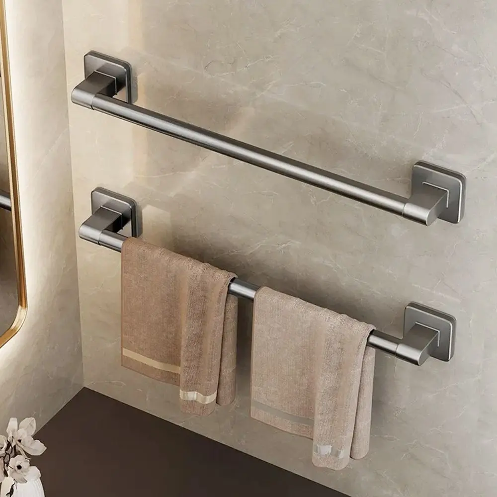 30/40/50cm Aluminum Alloy Towel Holder No Drilling Bathroom Organizers Self-adhesive Towel Bar Shelves Kitchen Storage Rack