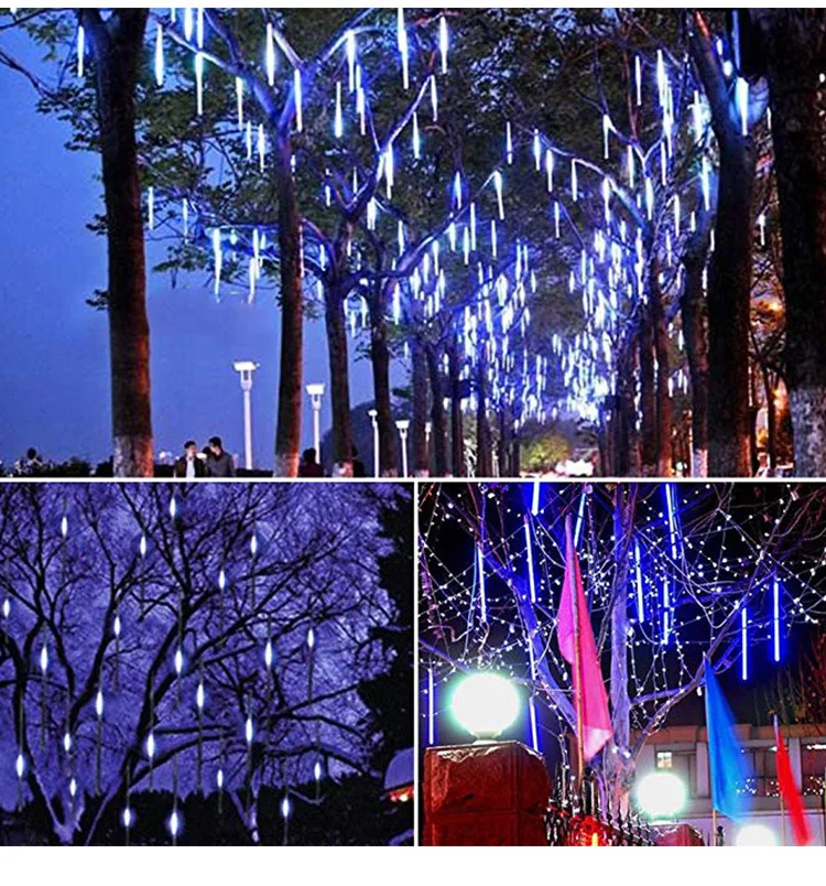 Solar Led Meteor Shower Light Holiday String Light Impermeabile Fairy Garden Decor Outdoor Led Street Garland Decorazione Natalizia