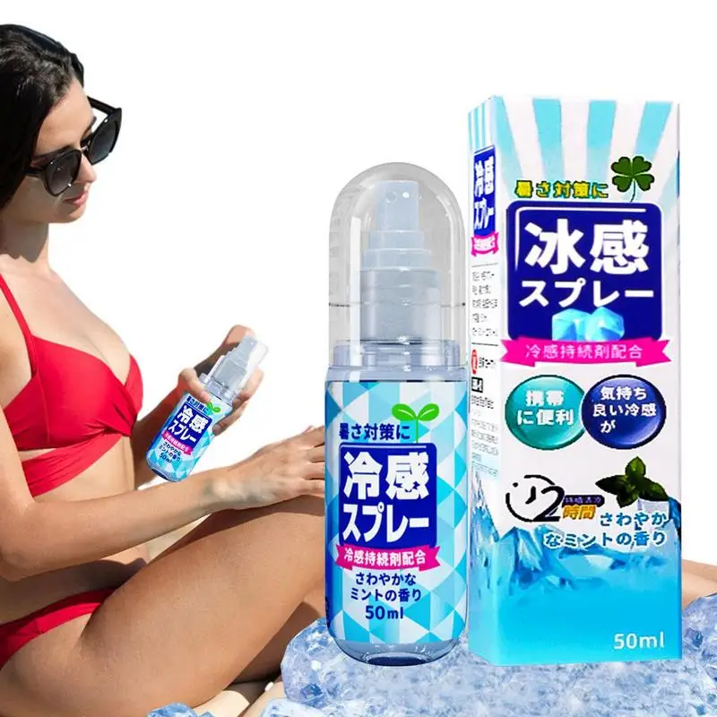 

Cooling Mist Spray 50ml Cooling Spray For Body And Hot Weather Portable Clipper Cooling Spray With Anti-Heat Stroke For Clothing
