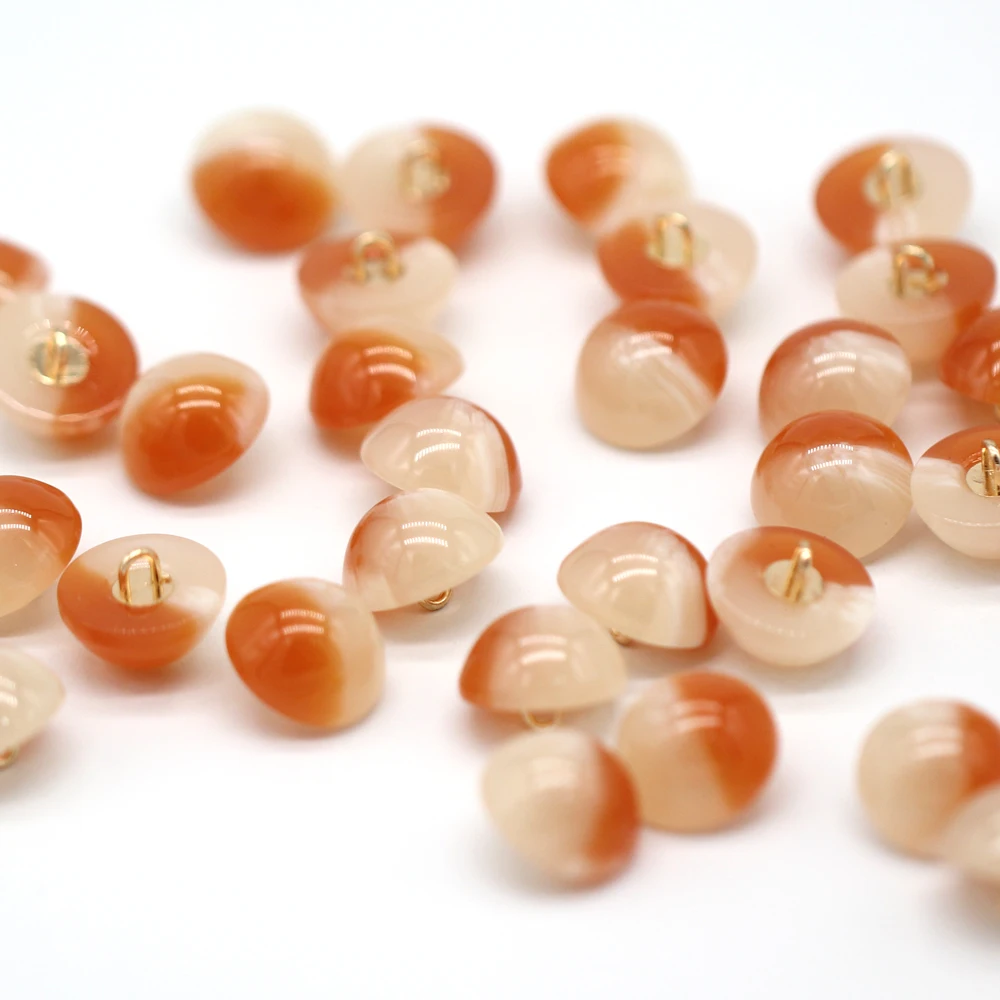 HENGC 20Pcs 11/15mm 오렌지 버섯 수지 단추 의류 여성 셔츠 드레스 코트 자켓 DIY 공예 수제 장식