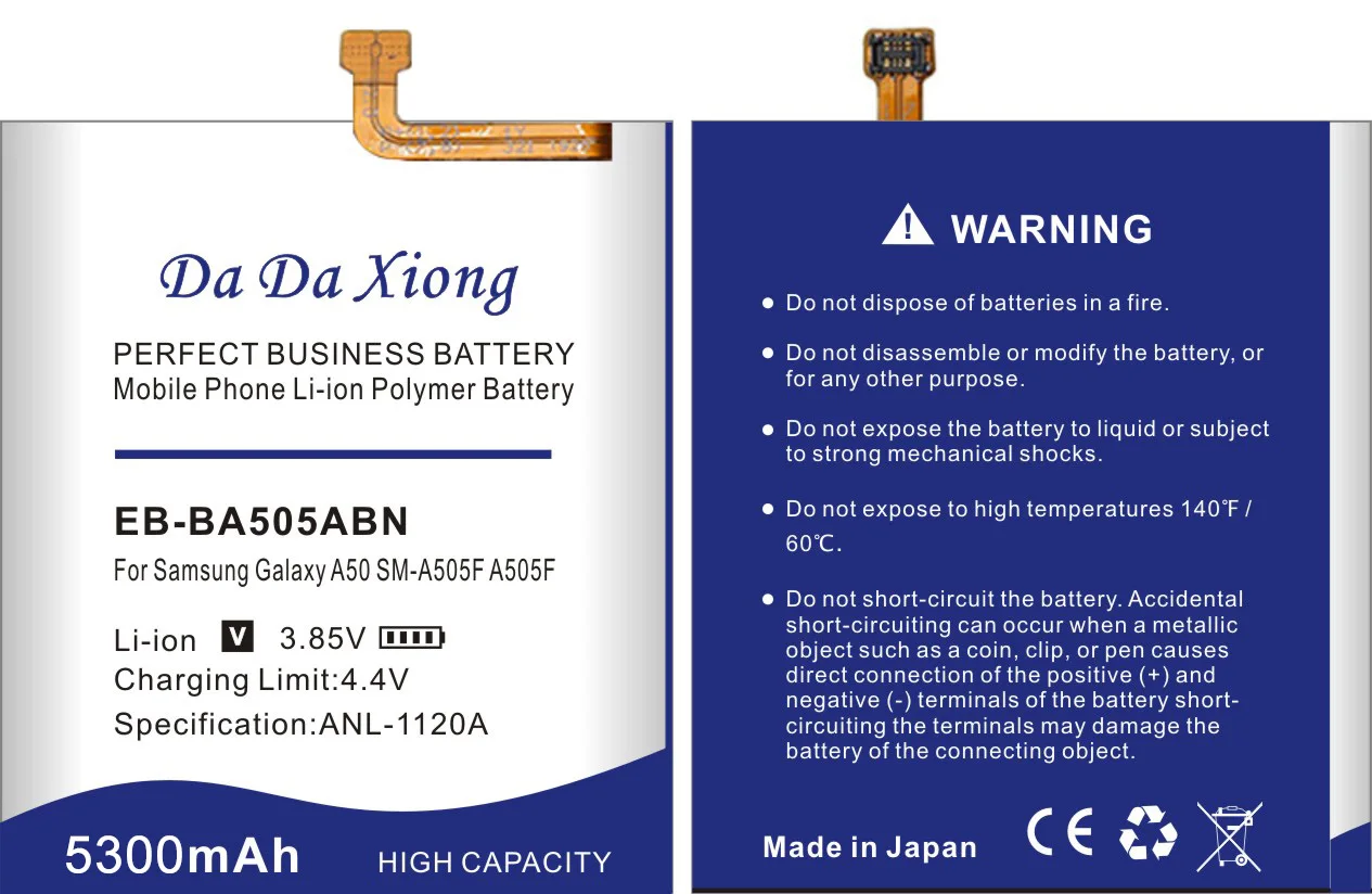 Smart Phone Battery 5300mAh Battery For SAMSUNG Galaxy A50 A505F EB-BA505ABN EB-BA505ABU SM-A505F A505FN/DS/GN A505W A30s A30+Tools