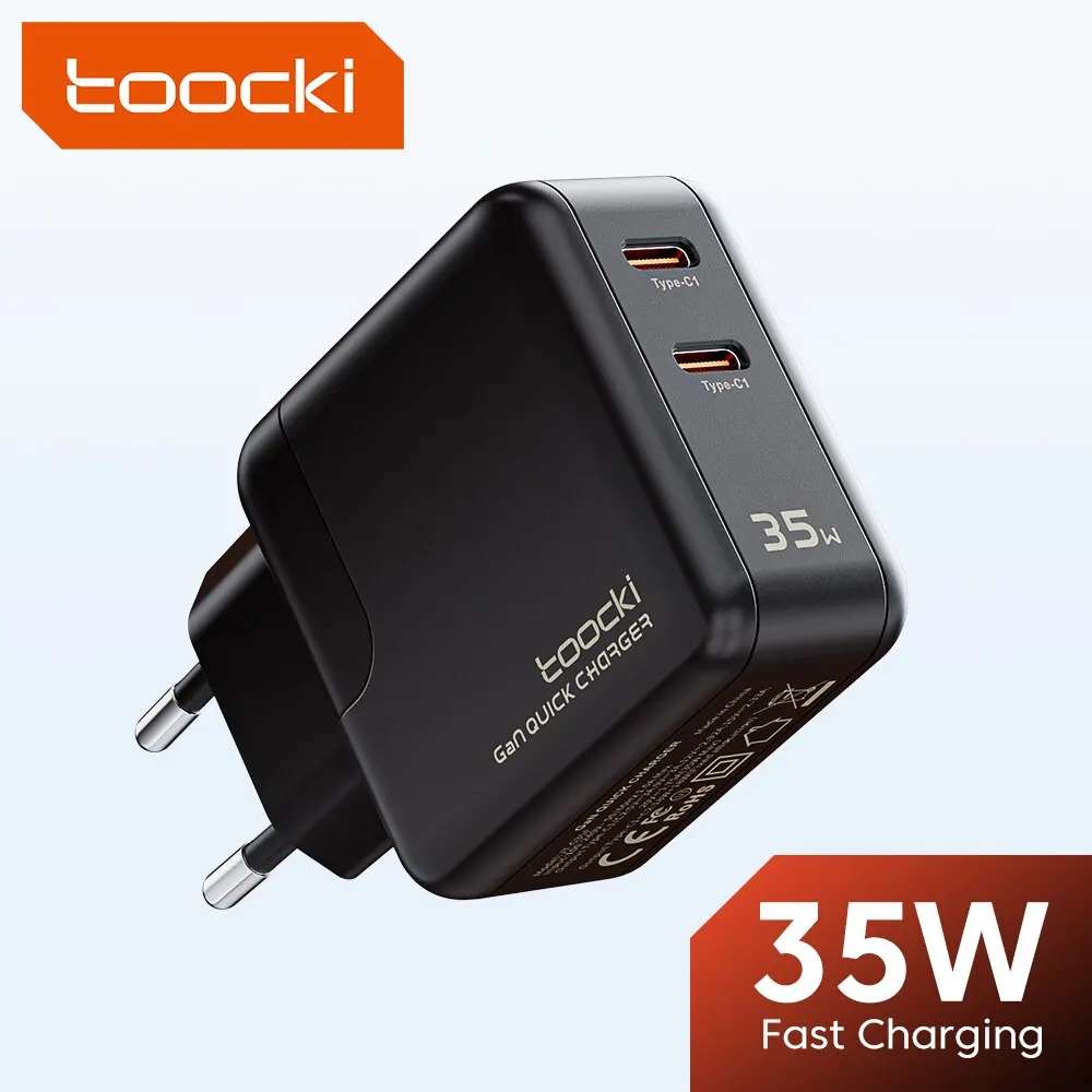  Toocki 35W USB Charger For iPhone Xiaomi 13 Oneplus QC 3.0 PD 3.0 Type C GaN Charger Fast Charging Chargers For iPad Air Laptop 