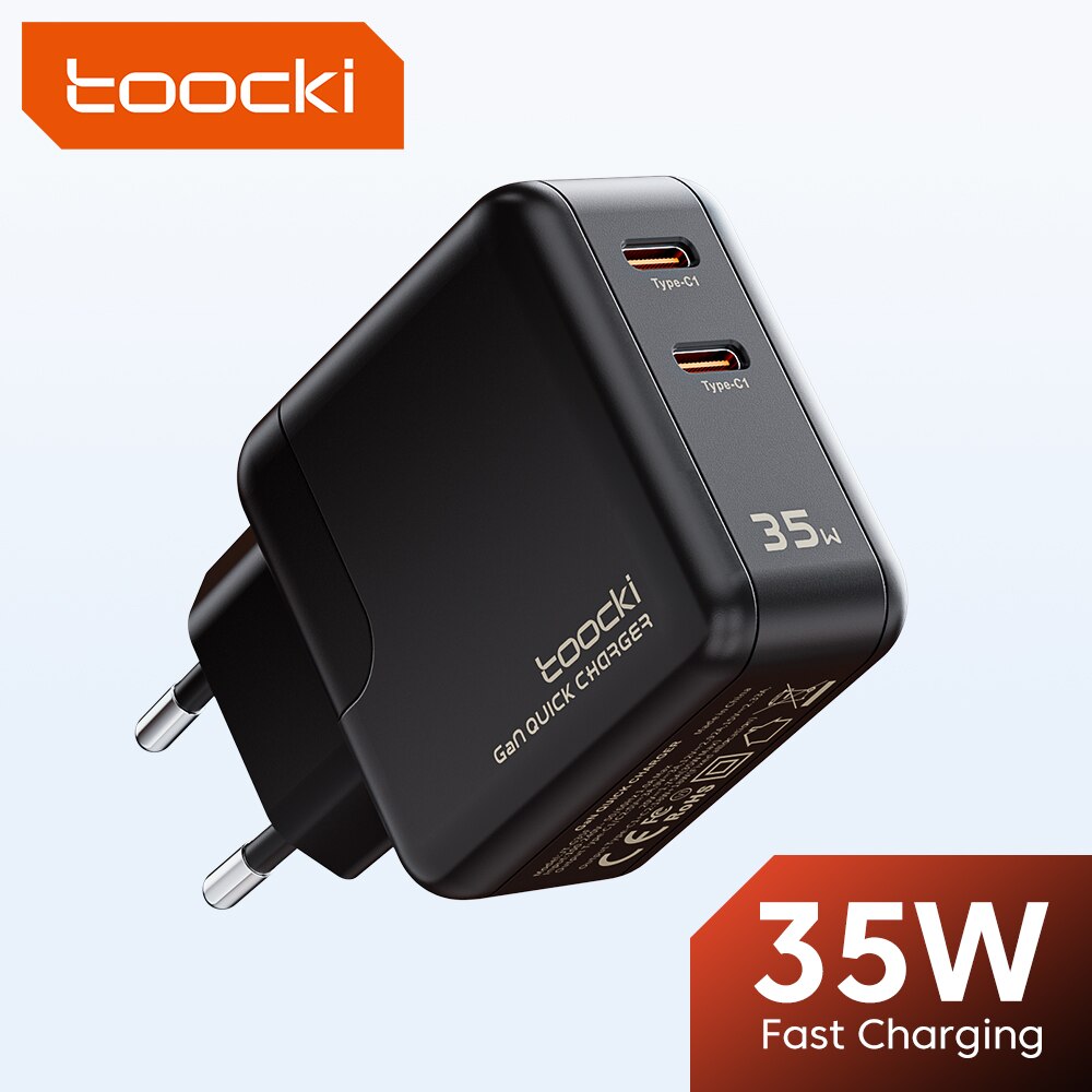  Toocki 35W USB Charger For iPhone Xiaomi 13 Oneplus QC 3.0 PD 3.0 Type C GaN Charger Fast Charging Chargers For iPad Air Laptop 