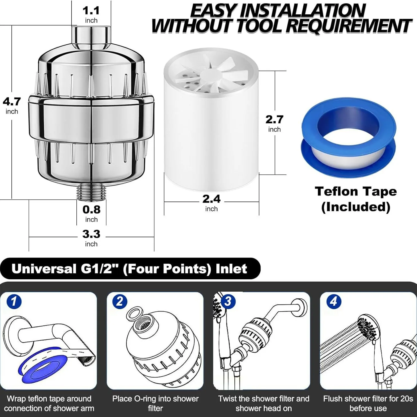25-level new upgraded turbine filter multi-level bath water purifier household small water purifier bath filter water filter cartridges shower head filter