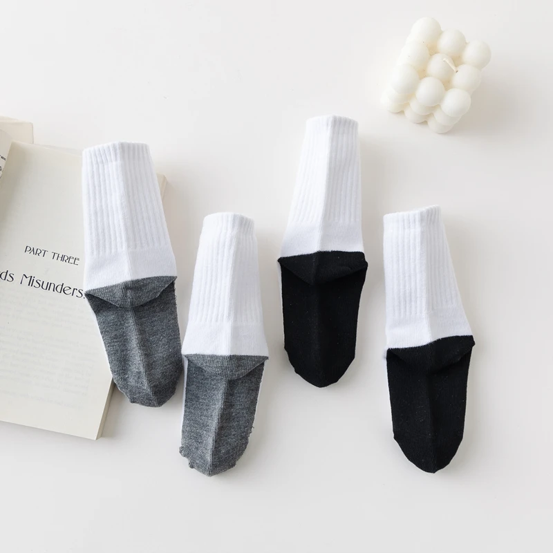 5 Pair Spring Autumn Children Socks 100% Cotton Girl Boy Baby Warm Soft White Black Gray For Winter 1-12 Year Kids Student Socks 5